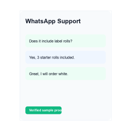 Label printer WhatsApp support