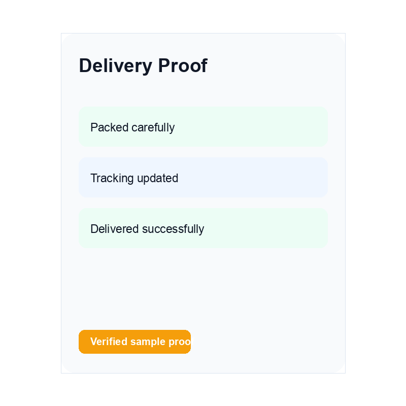 Delivery message screenshot